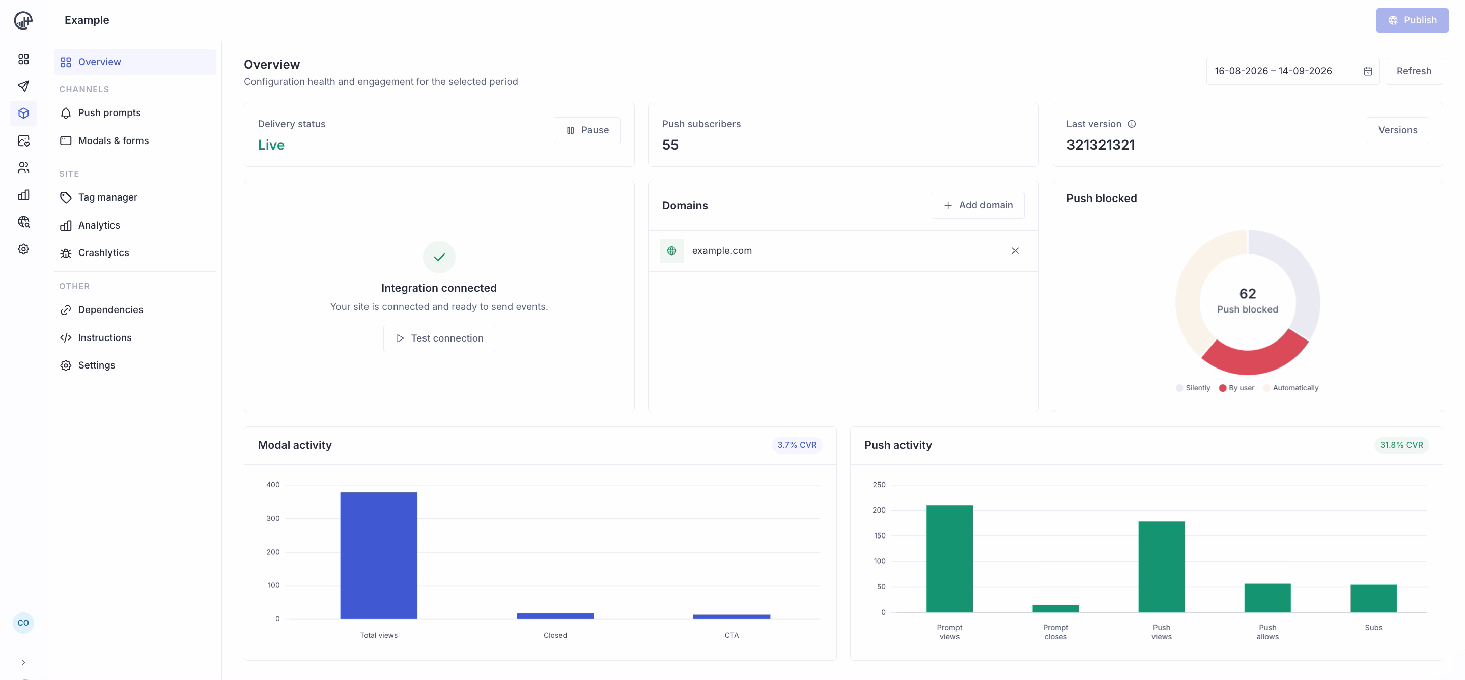Redesigned Configurations view in HoodEngage