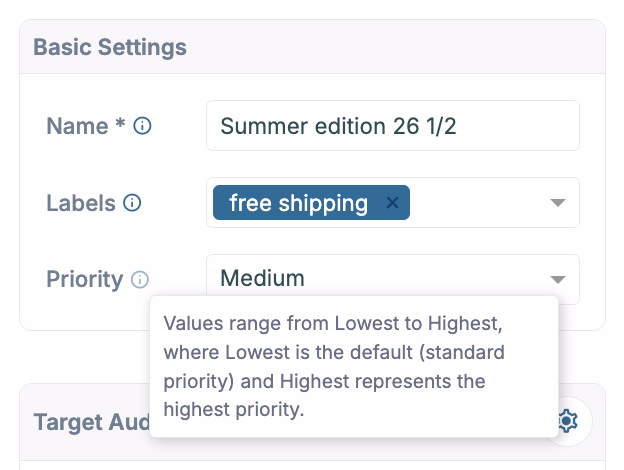 Campaign Priority Settings
