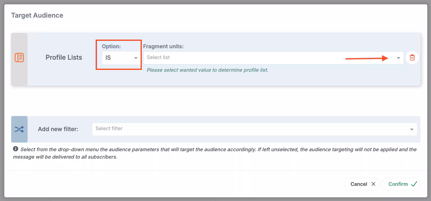 Profile Lists Pick List