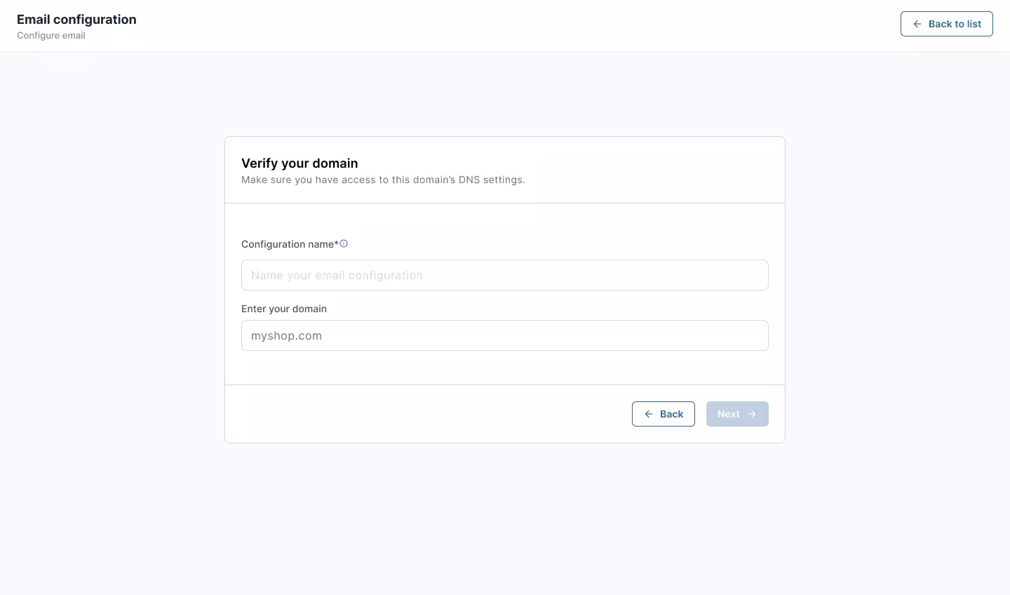 Verify domain step