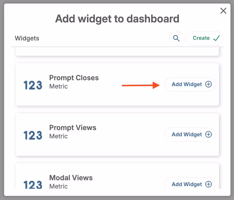 Add Widget Widget List