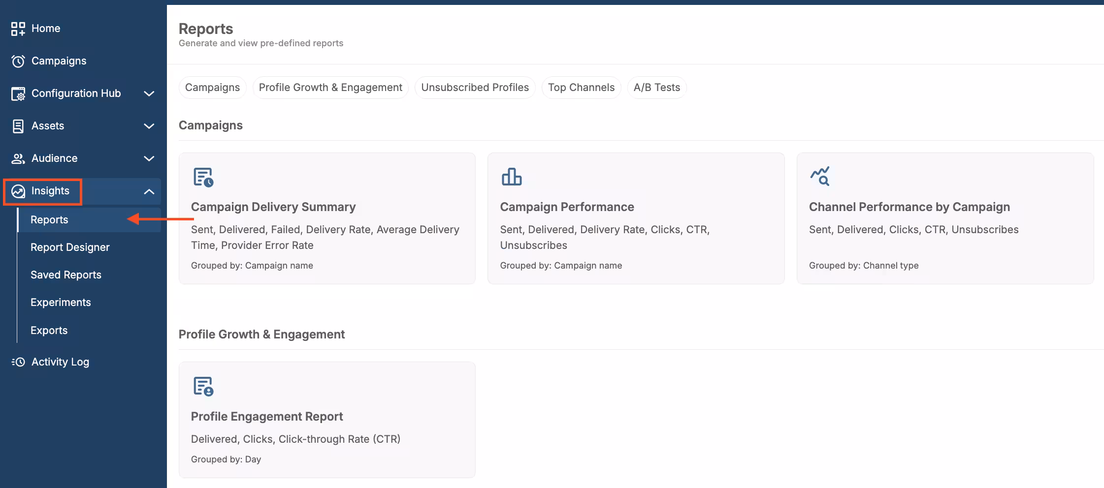 Quick Reports Location