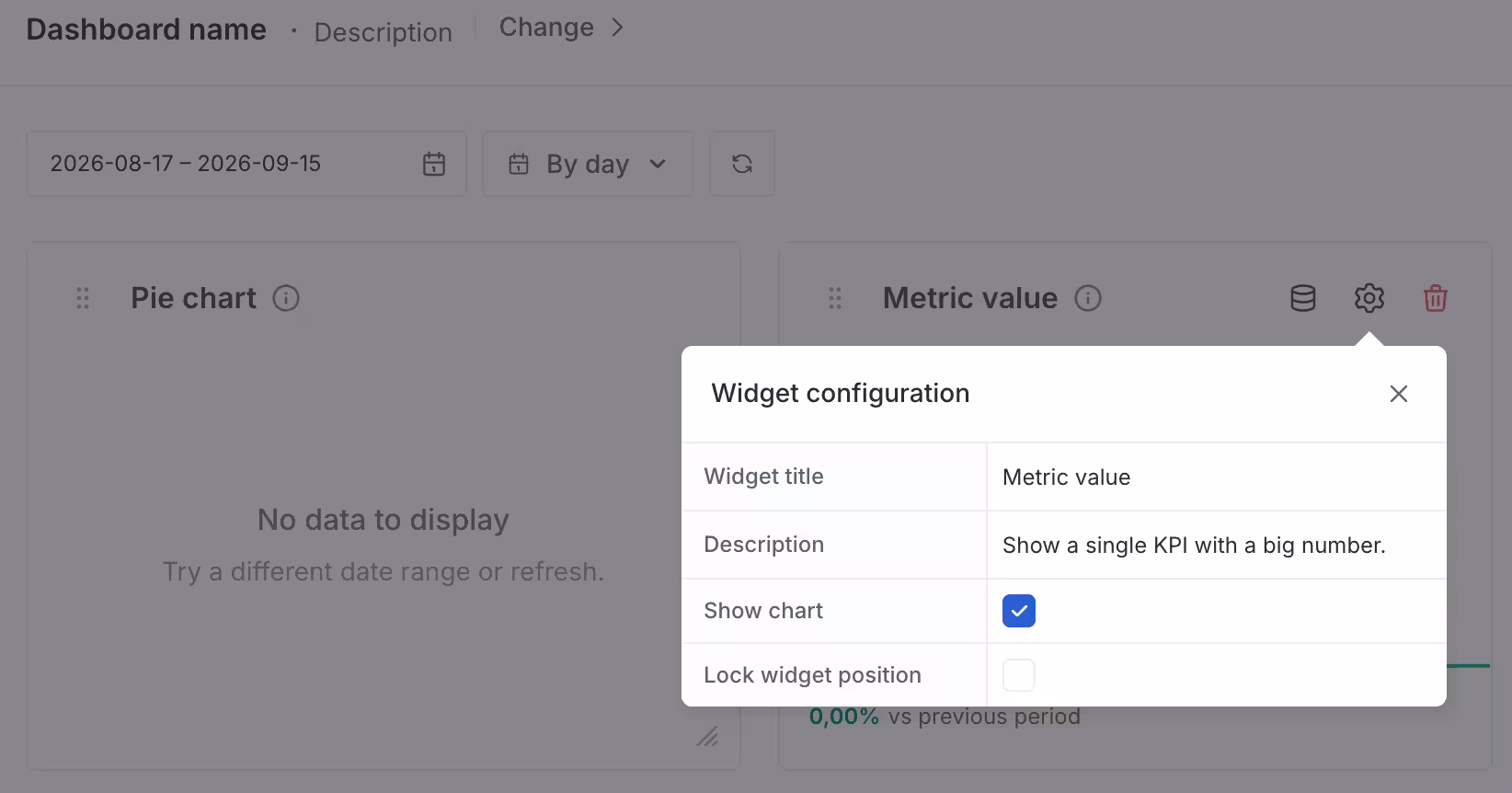 Widget configuration